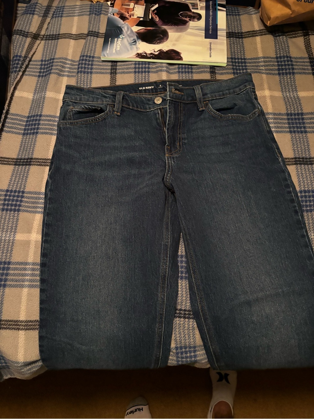 Old Navy Women's Dark Indigo Straight-Leg Jeans
